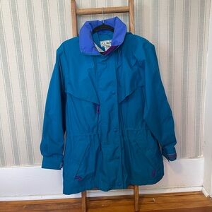 Vintage 90s LL Bean Colorblock Gortex Women’s Teal Purple Winter Coat